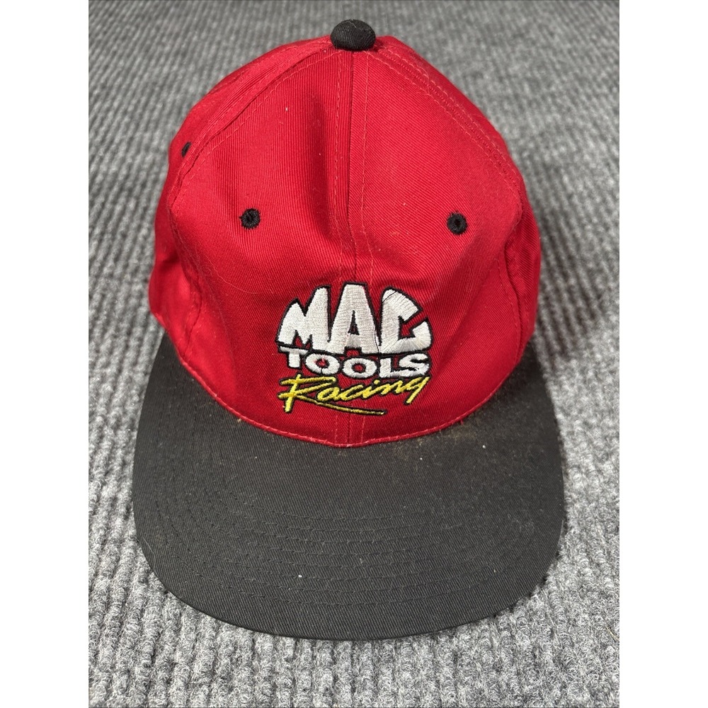 MAC Tools Racing Snapback Hat Baseball Cap Embroidered Red Black Cotton